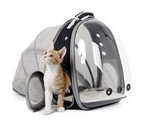 Expandable Cat Carrier Backpacks, Space Capsule Bubble Pet Carrier Backpack for Small Dog, Cat Carrying Backpack with Transprent Hard Window (Black, Expandable)