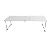 Expandable Closet Shelf Organizer Adjustable Space Saving Wardrobe Sink Tension Shelf 42cm Width 32cm Height Durable Carbon Steel Plastic for Cabinets Wardrobes (Length 27-38cm / 10.6-15in) (Length