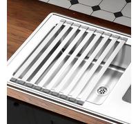 Expandable Collapsible Sink Drying Rack - Over Sink Dish Drainer & Strainer for Efficient Kitchen Organization and Space-Saving Storage