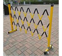 Expandable Crowd Control Barrier with Wheels - Yellow & Black Traffic Safety Fence 1.2x4m Portable Solution for Event Management and Safety Warning