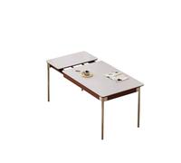 Expandable Dining Table, Drop Leaf Foldable Kitchen Table for Small Spaces, Retractable Design 120~160cm for Dining Room and Living Room