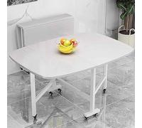 Expandable Dining Table Multifunctional Wooden Kitchen Table with Folding Leaves & Wheels Space-Saving for Small Apartments (Color 1 100 x 60 cm)