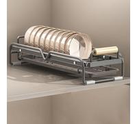 Expandable Dish DrainerAntiRust Drying Rack (4268CM) with Cutlery BasketSink Plate Holder with Drip Trays nizer for Plates & sils
