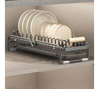 Expandable Dish DrainerAntiRust Drying Tray (4268CM) with Cutlery BasketSink Plate Rack Draining Board sil Holdernizer