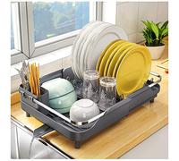 Expandable Dish Rack Stainless Steel Drying Rack with Cup Holder Sink Dish Drainer (11.5" 19.3") forsilsnizer and