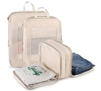 Expandable Double-Sided Compression Packing Cube，3 Set Lightweight Double Deck Organizer Bag Carry on Luggage Backpack Suitcases，Women Travel Accessories for Separate Clean and Dirty Clothes