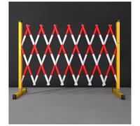Expandable Driveway Gate - Large Portable Barricade with Wheels Adjustable Metal Fence for Outdoor Garden Dog Safety Barrier - Flexible Red & White Security Gate