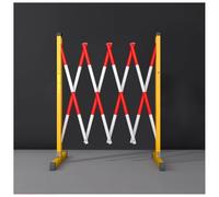 Expandable Driveway Gate - Large Portable Barricade with Wheels Adjustable Metal Outdoor Fence for Garden Dogs | Flexible Red and White Safety Barrier (1m/3.2ft)