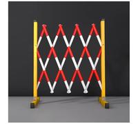 Expandable Driveway Gate - Portable Large Barrier with Wheels Adjustable Metal Outdoor Fence for Yard Dogs | Flexible Red and White Safety Gate (1.5m/4.9ft)