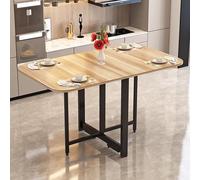Expandable Drop Leaf Dining Table, Folding Wooden Kitchen Table, Space-Saving Multifunctional Furniture, 3 Configurations for Kitchen & Living Room, 100cm Foldable Design