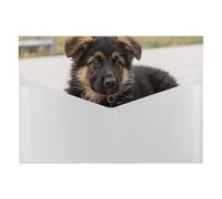Expandable File Folder with 6-Pocket - 13x9.1 Inches A4 Size Waterproof PP Document Organizer, German Shepherd Puppies Accordion File Organizer for Office Home