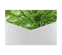 Expandable File Folder with 6-Pocket - 13x9.1 Inches A4 Size Waterproof PP Document Organizer, Green Nature Tree Accordion File Organizer for Office Home