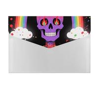 Expandable File Folder with 6-Pocket - 13x9.1 Inches A4 Size Waterproof PP Document Organizer, Rainbow Skeleton Accordion File Organizer for Office Home