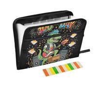 Expandable File Folders 13 Pockets A4 Letter Size Organizer Folder with Zipper Closure for Students Stationery Accessories 100th Day Rock Dinosaur