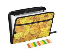 Expandable File Jackets 13 Pockets A4 Letter Size with Zipper Closure for According File Organizer Canada Yellow Maple Leaf organizador