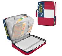 Expandable Filing Folder 1.2 inch Rings Premium Polyester Holds 500 A4 Sheets Multi Pocket for Students, Teachers, Office Workers Georgia State Flag