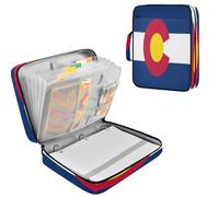 Expandable Filing Folder 1.2 inch Rings Premium Polyester Holds 500 A4 Sheets Multi Pocket for Students, Teachers, Office Workers Colorado State Flag