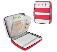 Expandable Filing Folder 1.2 inch Rings Premium Polyester Holds 500 A4 Sheets Multi Pocket for Students, Teachers, Office Workers Washington D.c. Flag