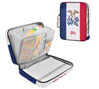 Expandable Filing Folder 1.2 inch Rings Premium Polyester Holds 500 A4 Sheets Multi Pocket for Students, Teachers, Office Workers Iowa State Flag