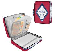 Expandable Filing Folder 1.2 inch Rings Premium Polyester Holds 500 A4 Sheets Multi Pocket for Students, Teachers, Office Workers Arkansas State Flag