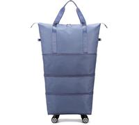 Expandable Foldable Luggage Bag 360° Spinner Duffle Detachable Roller for Travel or Business Trip(Blue 2)