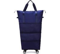 Expandable Foldable Luggage Bag 360° Spinner Duffle Detachable Roller for Travel or Business Trip(Blue 1)