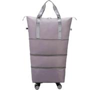 Expandable Foldable Luggage Bag 360° Spinner Duffle Detachable Roller for Travel or Business Trip(Gray)