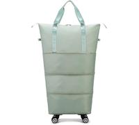 Expandable Foldable Luggage Bag 360° Spinner Duffle Detachable Roller for Travel or Business Trip(Green)