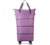 Expandable Foldable Luggage Bag 360° Spinner Duffle Detachable Roller for Travel or Business Trip(Purple 2)