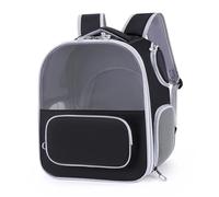 Expandable Foldable Pet Carrier Backpack, Large Space Breathable Travel Bag for Outdoor Adventures(Black)