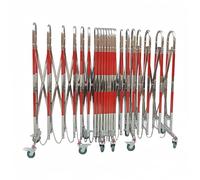 Expandable Foldable Stainless Steel Safety Barrier with Wheels - Retractable Flexible Garage Outdoor Barrier (1.4 x 5 m) - Secure Your Space Effortlessly