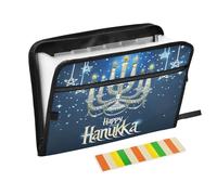 Expandable Folders 13 Pockets A4 Letter Size with Zipper Closure for Paperwork Gold Candles Blue para guardar