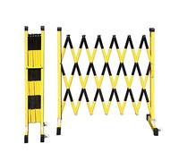 Expandable Folding Concertina Barrier Gate with Casters, Metal Pedestrian Security Gate for Crowd Control, Traffic Management