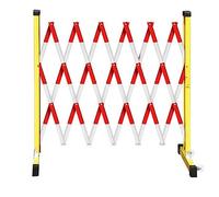 Expandable Folding Concertina Barrier Gate with Casters, Metal Pedestrian Security Gate for Crowd Control, Traffic Management