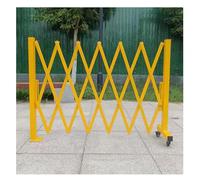 Expandable Folding ty Gate - Retractable Scissor Door with Wheels for Industrial School & Traffic Use - Flexible Temporary Barrier - Yellow - 80 x 350 cm - Portable Safety Solution