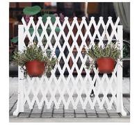 Expandable Garden Fence 34cm-160cm Width, White Free-Standing Wooden Panels, Outdoor Pet Barrier, Size 120x160cm, Ideal for Yard Décor