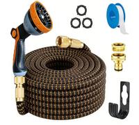 Expandable Garden Hose 100ft,Hosepipes for Garden 30m,Flexible Hose Pipe with 10 Function Nozzles,Leak-Proof Metal Interface,Kink Free,Wear-Resistant,Hosepipe for Car Wash,Yard,Lawn