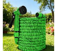 Expandable Garden Hose 150FT, 3X Stretch Magic Retractable Water Hose, Anti-Leak Lightweight Pipe with Multi-Function Spray Gun & Solid Brass 1/2" 3/4" Quick Connect Fittings