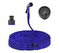 Expandable Garden Hose, 150FT Heavy Duty Water Hose, 3 Times Flexible Expanding Magic Garden Water Hose Pipe with 3/4", 1/2" Fittings and 7 Function Spray Gun, for Pet Cleaning, Watering Garden