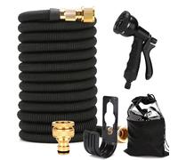 Expandable Garden Hose 15M/50FT, Never Kink Flexible Hose Pipe, with 8 Modes, Expandable Garden Hose for Pet Car Washing, Cleaning, Watering Lawn and Garden(Reaching 50FT After Expansion)
