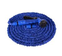 Expandable Garden Hose, 50 FT Flexible Expanding Water Hose, Expanding Magic Hoses with 7 Function Spray Nozzle, Expandable Garden Hoses Pipe, 3/4", 1/2" Connectors, Blue, 15 m