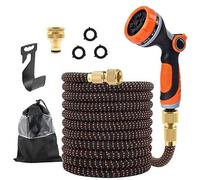 Expandable Garden Hose,50FT Flexible Water Hose w/ 10-Pattern Spray Nozzle