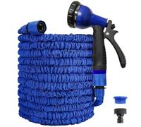 Expandable Garden Hose 50ft, Hosepipes for Garden, Retractable Hose Pipe Flexible Stretch Water Hoses for Home Lawn Car with 8 Function Professional Expanding Hoses (50ft, Blue)