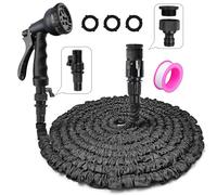 Expandable Garden Hose Pipe 100FT, 3 Times Flexible Hose Pipe Expanding Garden Hose, No-Kink Flexible Magic Water Hosepipe (Extra-Strength) with 8 Function Spray Nozzle for Garden, Home, Car Cleaning