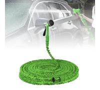 Expandable Garden Hose Pipe 100FT Flexible Expanding Magic Hose with 7 Function Spray Gun,3/4",1/2" Fittings,Lightweight Retractable Garden Water Pipe for Car Washing Flower Lawn Watering,Green