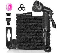 Expandable Garden Hose Pipe - 100FT Flexible Expanding Water Hose, Lightweight, Leakproof with 8 Function Hose Pipe Spray Gun, 3/4", 1/2" Connectors