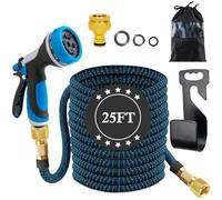 Expandable Garden Hose Pipe, 25FT Magic Expanding Garden Hoses with 10 Function Spray Nozzle Hosepipe Fittings, No-Krinkles Retractable Expanding Flexible Water Hose for Gardening
