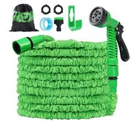 Expandable Garden Hose Pipe 30m 100ft, Garden Hoses, Flexible Hose Pip with 7 Function Spray Gun,Extendable Water Hose Retractable Magic Hose Pipe for Gardening Car Washing (Green)