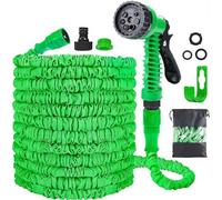 Expandable Garden Hose Pipe 30m 100ft, Hosepipes for Garden Flexible Garden Hose with 7 Function Spray Gun,Extendable Water Hose Retractable Magic Hose Pipe for Gardening Car Washing (Green)
