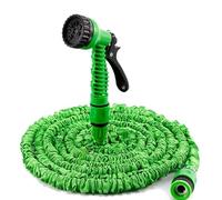 Expandable Garden Hose Pipe 50FT, Flexible Expanding Water Hose with 7 Pattern Spray Gun Nozzle, Lightweight Retractable Hose Pipe for Garden Outdoor Watering Green15M